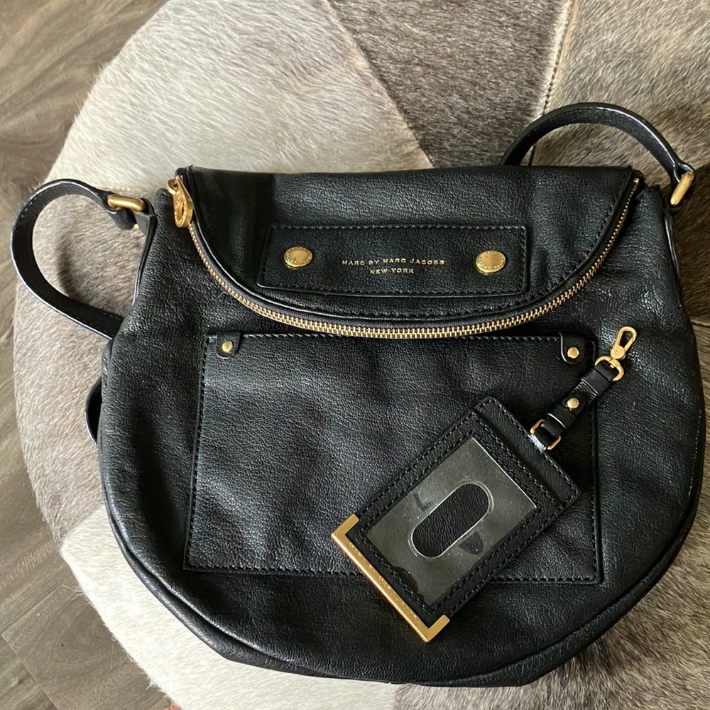 Marc by Marc Jacobs Black Pebbled Leather Crossbody